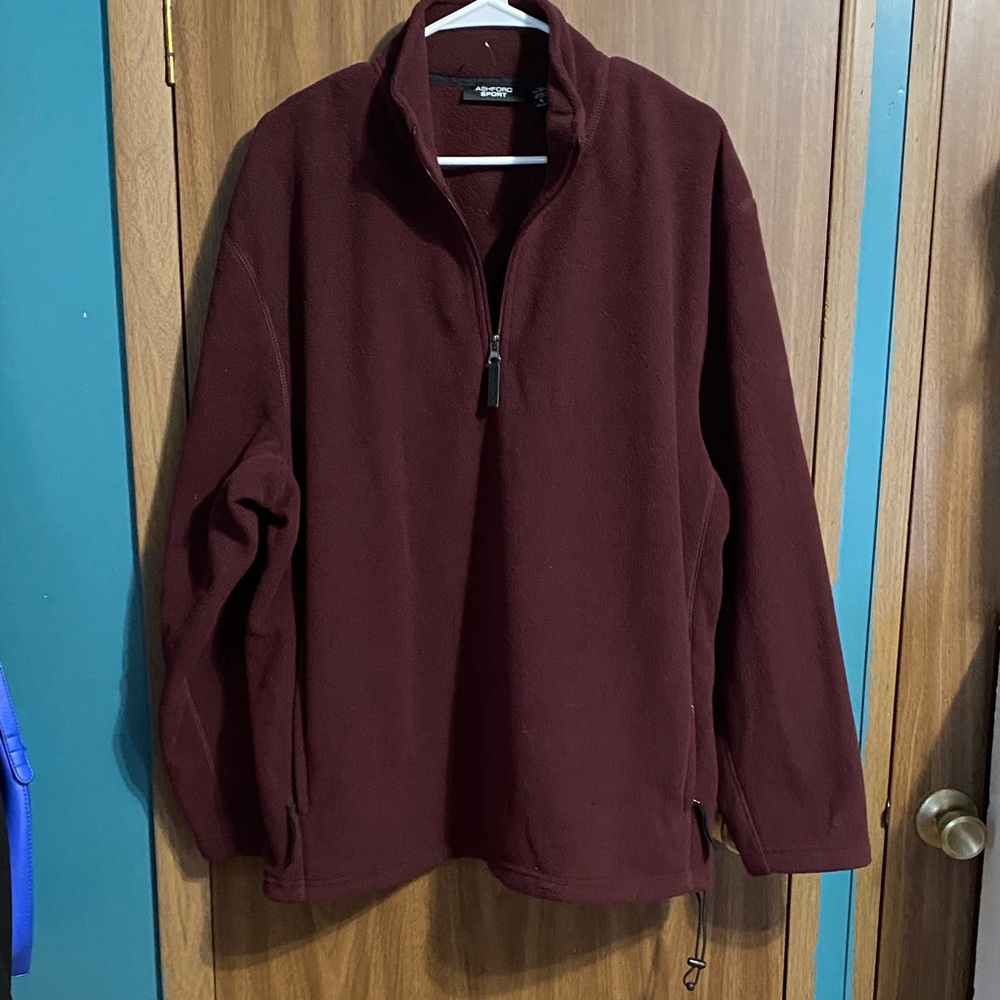 Men's Maroon Zip-Up Sweater EUC